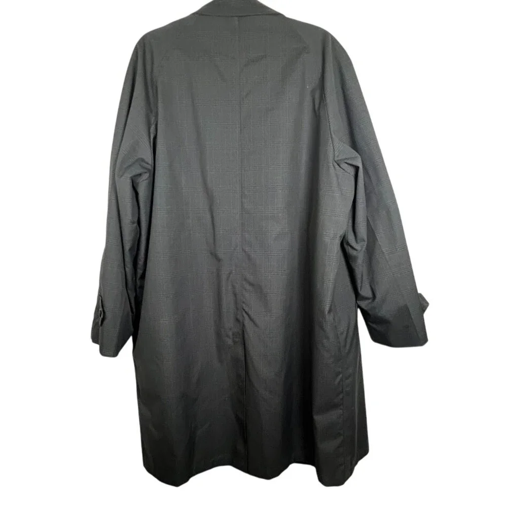 Vintage 1970s Towncraft Penn Prest Glen Plaid Car Coat Zip Out Liner‎ 42R Gray